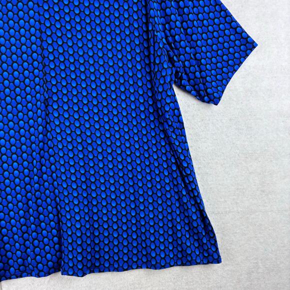 Sejour Short Sleeve Tunic Top Women's 2X Blue Geomectric Print Super Soft Cobalt - Picture 7 of 9